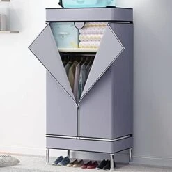 AKDXM Non-Woven Clothing Storage Cabinet Portable Independent Clothing Storage Bag With Hanging Rods Storage Strong Fabric Cover Standing Closet Storage Bag Easy Assemble,Green,85x45x166cm -Songmics Furniture Shop 41VRde1NTpS. AC