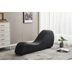 Kingway Furniture Kolar Faux Leather Yoga Chaise Lounge Chair, Relaxation, Streching, In Black -Songmics Furniture Shop 41VRs8vX7QL