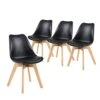 NOBPEINT Mid Century Dining Chairs,Set Of 4(Black)