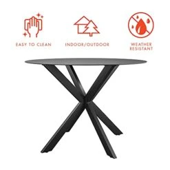 CosmoLiving By Cosmopolitan 88289BGYE, Circi Collection, Glass Top, Black And Charcoal Dining Table -Songmics Furniture Shop 41VagM5ejqL