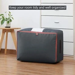 𝐁𝐘𝐆 𝟏𝟎𝟎𝐋 𝐖𝐚𝐭𝐞𝐫𝐩𝐫𝐨𝐨𝐟 𝐂𝐥𝐨𝐭𝐡𝐞𝐬 𝐒𝐭𝐨𝐫𝐚𝐠𝐞 𝐁𝐚𝐠, Closet Organizer With Heavy-duty 600D Fabric & Reinforced Handle For Comforters, Bedding,Blankets，Clothing，Pillows, Decorations Store，Extra Large Capacity,Pack Of 2(Gray) -Songmics Furniture Shop 41VbvV17D4L