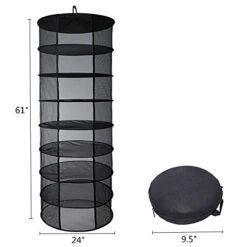 Desy & Feeci Herb Drying Rack, 8 Layer Collapsible Mesh Dry Net Herb Dryer With S Hang Buckle And Storage Bag, Black -Songmics Furniture Shop 41VgDuFkJxS