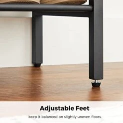 VASAGLE 4-Tier Shoe Rack, Freestanding Storage Organizer, Mesh Shelves, Space-Saving In The Entryway, Industrial, Rustic Brown + Black -Songmics Furniture Shop 41VjcDzeIGS