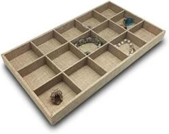 The Display Guys - Stackable Jewelry Organizer And Display Tray - For Drawers, Dressers, Store, Businesses (15 Compartments, Black Burlap) 23 The Display Guys - Stackable Jewelry Organizer And Display Tray - For Drawers, Dressers, Store, Businesses (15 Compartments, Black Burlap) -Songmics Furniture Shop 41Vl61CwYVL. AC