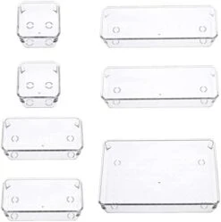 Cq Acrylic 16-Piece Clear Plastic Drawer Dividers Organizer Tray For Makeup,Kitchen Utensils,Jewelries And Gadgets,5 Sizes Plastic Vanity Drawer Organizers And Storage Bins Clear -Songmics Furniture Shop 41Vt2kwDhJL. AC