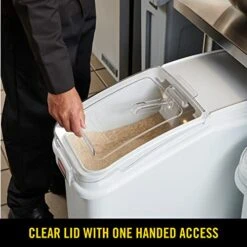 Rubbermaid Commercial Products ProSave Shelf-Storage Ingredient Bin With Scoop, 400-cup Capacity, Plastic, White, Sliding Lid, Container With Wheels For Kitchen/Restaurant Food Organization 12 Rubbermaid Commercial Products ProSave Shelf-Storage Ingredient Bin With Scoop, 400-cup Capacity, Plastic, White, Sliding Lid, Container With Wheels For Kitchen/Restaurant Food Organization -Songmics Furniture Shop 41VthBhdkaL