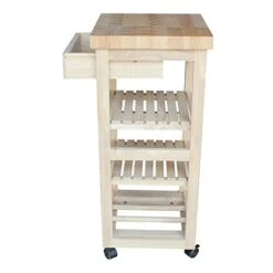 International Concepts Kitchen Trolley, Unfinished -Songmics Furniture Shop 41VuXVvqzQL
