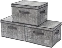 DOVAMY Fabric Storage Bins With Lids, Foldable Decorative Storage Boxes, Shelf Organizer For Closet, Storage Baskets, 15.7”L X 11.8”W X 9.8”H, Light Grey BDR0302 11 DOVAMY Fabric Storage Bins With Lids, Foldable Decorative Storage Boxes, Shelf Organizer For Closet, Storage Baskets, 15.7”L X 11.8”W X 9.8”H, Light Grey BDR0302 -Songmics Furniture Shop 41VxheNdSZL. AC