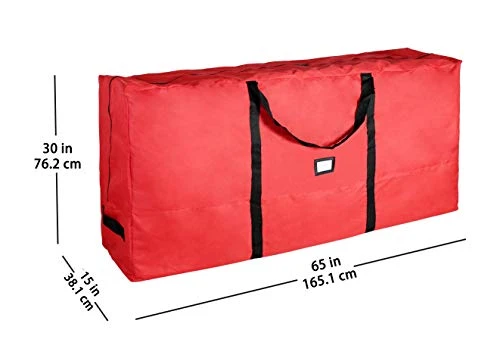 65” Christmas Tree Storage Bag – Fits Up To 9 Ft Disassembled Artificial Christmas Tree, Durable Oxford Material With Carry Handles, Zippered Closure & Card Slot (Red). 5 65” Christmas Tree Storage Bag – Fits Up To 9 Ft Disassembled Artificial Christmas Tree, Durable Oxford Material With Carry Handles, Zippered Closure & Card Slot (Red). - Image 5