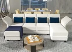 LLappuil Oversized Modular Sofa U Shape Sectional Sofa Set With Storage, Large Corner Sleeper Couch With Reversible Chaise, Faux Leather Fabric Waterproof Sofa, Dark Grey -Songmics Furniture Shop 41W5V2qgcVL. AC