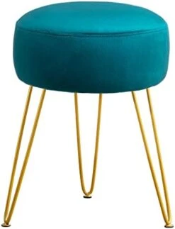 LUE BONA Vanity Stool, White Vanity Stools For Makeup Room, Round Ottoman Foot Stool, Velvet Footrest Vanity Chair For Bathroom Vanity, Bedroom, Living Room, Entryway, Offices -Songmics Furniture Shop 41W5taXaA3L. AC