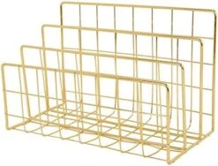 GAMIRA Bookends Metal Storage Basket Simple Book Storage Basket Office Gold Newspaper Magazine Rack Multifunctional Desktop Mail Rack -Songmics Furniture Shop 41W6gcSGBQL. AC