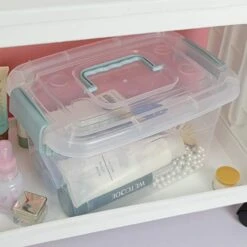 Sandmovie Clear Storage Latch Bin, Plastic Storage Container Box With Lid And Handle, 6 Packs -Songmics Furniture Shop 41WAHtjADQL