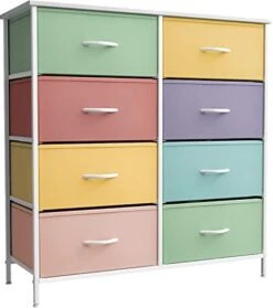 Sorbus Kids Dresser With 8 Drawers - Furniture Storage Chest Tower Unit For Bedroom, Hallway, Closet, Office Organization - Steel Frame, Wood Top, Tie-dye Fabric Bins (Pastel 2) -Songmics Furniture Shop 41WEuPSg 9L. AC