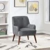 OSP Home Furnishings Chatou Accent Chair With Cordovan Legs, Charcoal