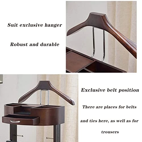 FOLREORP Valet Stand With Drawer Wardrobe Valet Wood Suit Valet Rack Freestanding Contour Hanger Trouser Shoe Rack Tie & Belt Stand Organizer Easy To Assemble For Both Living Room And Bed Ro 5 FOLREORP Valet Stand With Drawer Wardrobe Valet Wood Suit Valet Rack Freestanding Contour Hanger Trouser Shoe Rack Tie & Belt Stand Organizer Easy To Assemble For Both Living Room And Bed Ro - Image 5