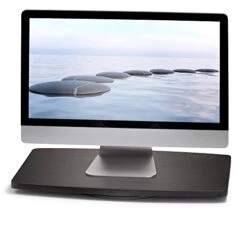 Prosumer's Choice Natural Bamboo TV Swivel Stand For LED/LCD TV, Monitors, Stereos, 21 Inch Base Surface | Steel Ball Bearings | 360˚ Rotation – Black -Songmics Furniture Shop 41WJs2KChZL