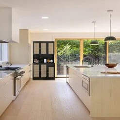 Wirrtory 71” Rattan Freestanding Kitchen Pantry Storage Cabinet, Buffet Cupboards Sideboard Modern Hutch Cabinet with 6 Doors & Drawer For Kitchen Living Room (Black) -Songmics Furniture Shop 41WMh6a769L