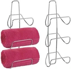 MDesign Metal Wall Mount 3 Level Bathroom Towel Rack Holder & Organizer - For Storage Of Washcloths, Hand Towels - Use In Guest, Master, Kid's Bathrooms - 2 Pack - Black 16 MDesign Metal Wall Mount 3 Level Bathroom Towel Rack Holder & Organizer - For Storage Of Washcloths, Hand Towels - Use In Guest, Master, Kid's Bathrooms - 2 Pack - Black -Songmics Furniture Shop 41WR36TLf3L. AC