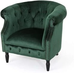 Christopher Knight Home Akira Velvet Club Chair, Emerald 29.6D X 33W X 30.25H In -Songmics Furniture Shop 41WRHc9HKkL. AC