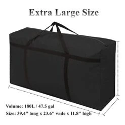 WITERY Extra Large Storage Bag For Moving - Heavy Duty Oxford Water-Resistant Storage Bag Organizer With Reinforced Handles & Zippers For Traveling/Camping/College Dorm/Holiday Decorations, 39x24x12 Inches -Songmics Furniture Shop 41WYpQxxGTL