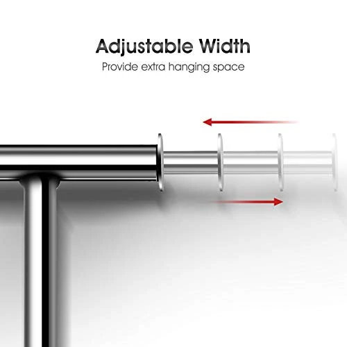 Simple Trending Standard Rod Clothing Garment Rack, Rolling Clothes Organizer On Wheels For Hanging Clothes, Chrome 2 Simple Trending Standard Rod Clothing Garment Rack, Rolling Clothes Organizer On Wheels For Hanging Clothes, Chrome - Image 2