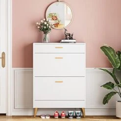 LITTLE TREE Shoe Cabinet With 2 Flip Drawers 11 LITTLE TREE Shoe Cabinet With 2 Flip Drawers -Songmics Furniture Shop 41WlWv02BFL