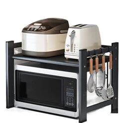LUCBEI Microwave Oven Rack Kitchen Storage Rack, Microwave Oven, Oven Rack, Storage Rack, Household Double-Layer Tabletop Electric Rice Cooker Storage Rack Kitchen Storage Rack