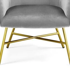 Topeakmart Modern Accent Barrel Chair Living Room Chair Velvet Accent Armchair With Metal Legs For Living Room Bedroom Home Office Grey 12 Topeakmart Modern Accent Barrel Chair Living Room Chair Velvet Accent Armchair With Metal Legs For Living Room Bedroom Home Office Grey -Songmics Furniture Shop 41Wn5DXQ0ZL