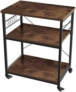 AZL1 Life Concept Rack Utility Microwave Oven Stand Workstation Shelf, 23.7inch Movable 3 Tier Kitchen Cart,Light Walnut 15 AZL1 Life Concept Rack Utility Microwave Oven Stand Workstation Shelf, 23.7inch Movable 3 Tier Kitchen Cart,Light Walnut -Songmics Furniture Shop 41WoKGzf jL. AC