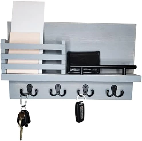 Ripple Creek Key Holder For Wall And Mail Shelf - Decorative Wooden Wall Organizer Rack For Keys, Letters, Bills - Pine Wood Unique Rustic And Industrial Decor - Perfect For Entryway, Kitchen 8 Ripple Creek Key Holder For Wall And Mail Shelf - Decorative Wooden Wall Organizer Rack For Keys, Letters, Bills - Pine Wood Unique Rustic And Industrial Decor - Perfect For Entryway, Kitchen - Image 8