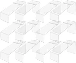 12 Pack Acrylic Shoe Display Stand Clear Premium Lucite Fits Sneakers 4 Inch Wide Slanted 9 Inch Deep Footwear Showcase Riser With Heel Stop For Retail Shops And Clothing Stores By Marketing Holders -Songmics Furniture Shop 41Wpw8C 6dL. AC 1