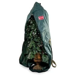 [Upright Foyer Tree Storage Bag] - 6 Foot Christmas Tree Storage Bag For Topiary Style Artificial Trees Up To 6 Feet Tall - Keep Your Fake Tree Standing And Assembled With Ornaments