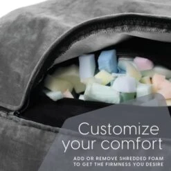 Milliard Big Ultra Supportive Stuffed Bean Bag Chair Couch For Adults And Kids Filled With Shredded Foam (Grey) -Songmics Furniture Shop 41WzOgPwIIL