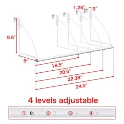 Tajsoon Over The Door Closet Valet, Expandable & Adjustable Over The Door Clothes Organizer Rack And Door Hanger For Clothing Or Towel, Drying Clothes, Bathrooms, Fits Doors Up To 1¾”, Metal, White 10 Tajsoon Over The Door Closet Valet, Expandable & Adjustable Over The Door Clothes Organizer Rack And Door Hanger For Clothing Or Towel, Drying Clothes, Bathrooms, Fits Doors Up To 1¾”, Metal, White -Songmics Furniture Shop 41X2bsF920S