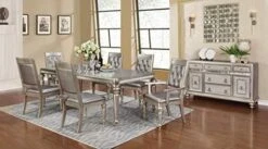 Coaster Home Furnishings Bling Game 5-Piece Dining Set With Rectangular Extension Leaf Table, Metallic/Metallic Platinum 9 Coaster Home Furnishings Bling Game 5-Piece Dining Set With Rectangular Extension Leaf Table, Metallic/Metallic Platinum -Songmics Furniture Shop 41X6dz135KL. AC