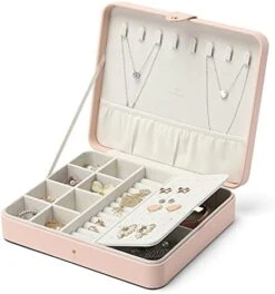 Vlando Travel Jewelry Case For Women - Portable Leather Jewelry Organizer Box For Necklace Earrings Ring Bracelet Small Size- Gifts For Teen, Girls, Moms And Daughters - Apricot White 19 Vlando Travel Jewelry Case For Women - Portable Leather Jewelry Organizer Box For Necklace Earrings Ring Bracelet Small Size- Gifts For Teen, Girls, Moms And Daughters - Apricot White -Songmics Furniture Shop 41X8oENUY3S. AC