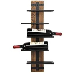 MyGift 5 Tier Rustic Burnt Wood & Industrial Black Metal Wall Mounted Wine Rack Bottle Display Storage Shelf Decorative Organizer 11 MyGift 5 Tier Rustic Burnt Wood & Industrial Black Metal Wall Mounted Wine Rack Bottle Display Storage Shelf Decorative Organizer -Songmics Furniture Shop 41XJjTvrM9L