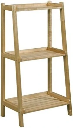 New Ridge Home Goods 2027-WHT Solid Wood Ladder Style Bookcase Bookshelf, Small, White -Songmics Furniture Shop 41XLlRJKX4L. AC 1