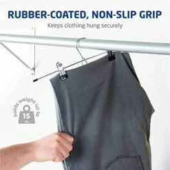 Zober Metal Skirt Hangers - Pack Of 10 Pants Hangers With Clips - Multi Stackable Space Saving Hangers - Adjustable Clip For Skirts, Jeans, And Pants W/Non-Slip Grip -Songmics Furniture Shop 41XOENTIaJL