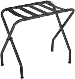 ELYKEN 2 Pack Folding Luggage Rack For Guest Room, Heavy Duty Max 110LBS Loading Bearing Suitcase Holder, Easily Assemble Metal Stand, Narrow Foldable Space Saving Hotel Storage Rack, Black -Songmics Furniture Shop 41XX1hQ30IL. AC