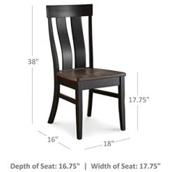 Carol's Inspirations 5 Piece Solid Wood Dining Room Set | 38x64 Inch Farmhouse Kitchen Table With 4 Chairs | Brown And Black Rustic Rectangle Table With Eased Edge And Distressing | Made In USA -Songmics Furniture Shop 41Xb4adDIZL