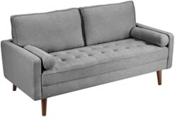 Koorlian Beige Small Couches, 68 Inch Fabric Loveseat Sofa, 2 Seater Couch For Small Space, Button Tufted Seat Cushion, Square Armrest, 2 Throw Pillows, Modern Sofa For Bedroon, Living Room, Apartment 19 Koorlian Beige Small Couches, 68 Inch Fabric Loveseat Sofa, 2 Seater Couch For Small Space, Button Tufted Seat Cushion, Square Armrest, 2 Throw Pillows, Modern Sofa For Bedroon, Living Room, Apartment -Songmics Furniture Shop 41XdnfbtIL. AC