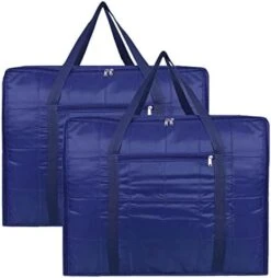 AARON INC Parachute Fabric Moisture Proof Multi-Purpose 156L Extra Large Storage Bag/Blankets Storage Bag/Clothes Storage Organizer With Zip And Durable Handle With Small Pocket Blue -Songmics Furniture Shop 41Xf5LN5f9L. AC