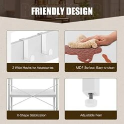 Rolanstar Baker's Rack With Power Outlet, 65.7inch Microwave Oven Stand With 10 Hooks, Stable Coffee Bar Table, 6-Tier Kitchen Storage Shelf Rack, Kitchen Utility Rack With Hutch, White -Songmics Furniture Shop 41Xfu6oIjuL