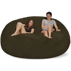 Chill Sack Bean Bag Chair: Giant 8' Memory Foam Furniture Bean Bag - Big Sofa With Soft Micro Fiber Cover - Olive