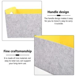 Magazine Basket Felt Storage Basket Box Foldable Organizer Basket Open Storage Bins Boxes With Handle For Magazine Books Newspaper Sundries Yellow Clothes Storage Organizer -Songmics Furniture Shop 41Y1ZHQ3V7L