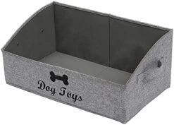 Xbopetda Dog Toy Box Dog Toy Storage Bin - Foldable Fabric Trapezoid Organizer Basket With Cotton Rope Handle, Ideal For Holding Dry Treats, Collars, Toys & Blankets (Beige) -Songmics Furniture Shop 41Y5qs5SnuL. AC