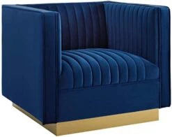 Modway Sanguine Vertical Channel Tufted Performance Velvet Upholstered Armchair In Navy -Songmics Furniture Shop 41Y9FcPK L. AC