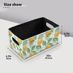 Lemon Fruits Leaves Storage Basket Felt Storage Bin Collapsible Closet Baskets Decorative Baskets Organizer For Pet Supplies Magazine -Songmics Furniture Shop 41YDoJFluaL